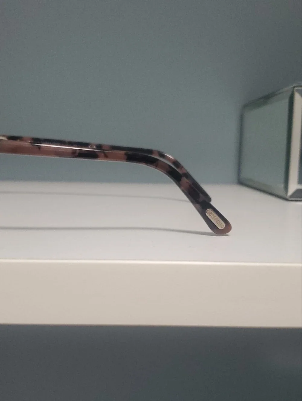 Tom Ford Women's Translucent PeachTone/Tortoise Rectangle Glasses